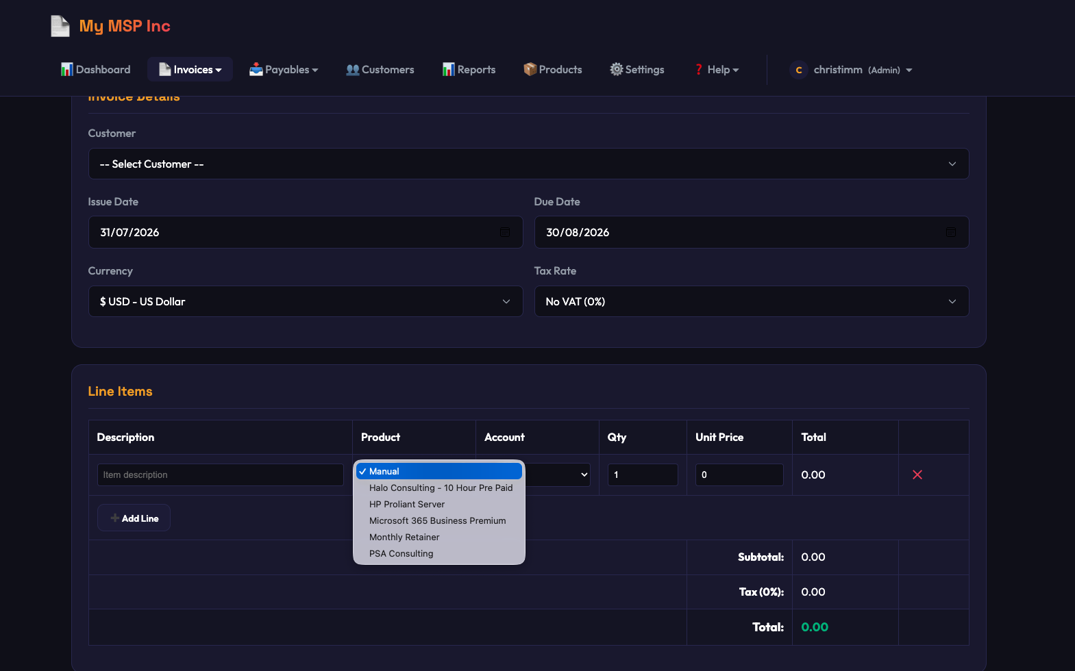 Invoice Maanager screenshot